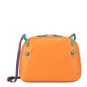 Miwalit Rio Small Zip Top Orange Copacabana leather crossbody